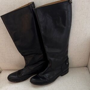 Frye Black Leather Tall Boots